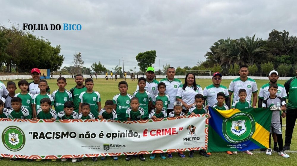 Estudantes de São Miguel realizam ação antirracista durante atividades esportivas - Imagem do artigo