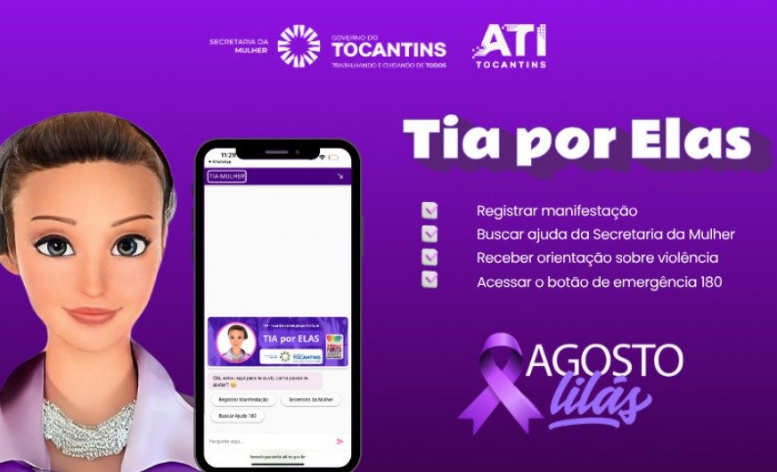 Agosto Lilás 2025 no Tocantins aposta em inteligência artificial e amplia rede de proteção às mulheres - Imagem do artigo original