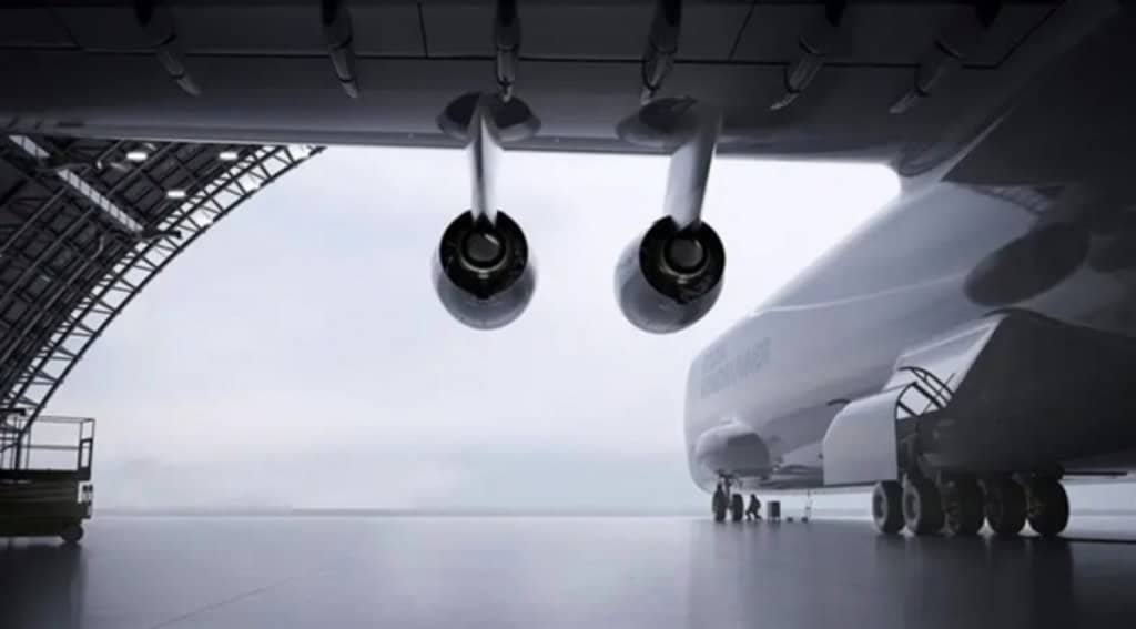 Empresa dos EUA projeta avião de 108 m para transportar pás de turbinas eólicas - Imagem do artigo original