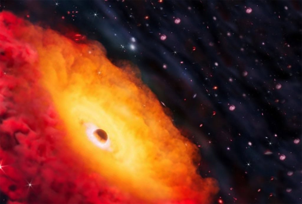 Buraco negro mais antigo e distante do Universo tem 300 milhões de massas solares - Imagem do artigo original