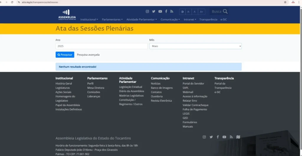 Assembleia do Tocantins deixa sem andamento 37% dos projetos apresentados no 1º semestre de 2025 - Imagem do artigo original