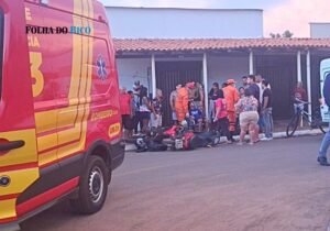Colisão entre motocicletas deixa dois feridos no centro de Araguatins