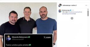 Líder do PL na Câmara se reúne com Eduardo Bolsonaro e Paulo Figueiredo nos Estados Unidos