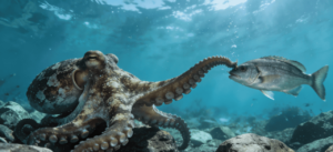 Polvos aplicam “socos” em peixes para disciplinar parceiros de caça, aponta estudo