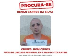 “Serial Killer da Rotatória” foge de presídio de segurança máxima no Tocantins e mobiliza forças policiais