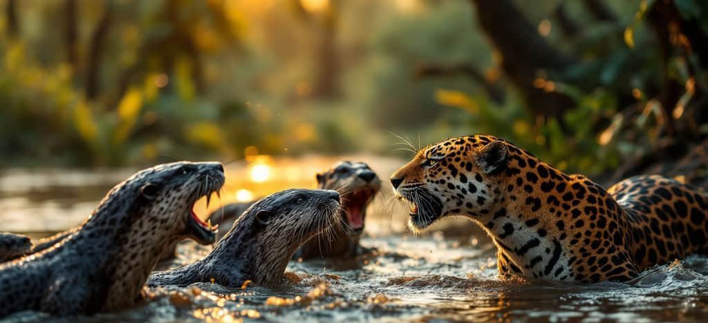 Ariranha forma grupos para enfrentar onças e jacarés e reforça importância ecológica nos rios brasileiros - Imagem do artigo original