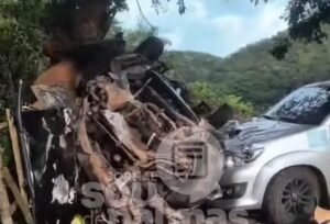 Duas pessoas morrem após caminhonete carregada de melancias perder controle na TO-030, em Taquaruçu