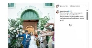Autoridades prestigiam casamento de João Campos e Tabata Amaral em Pernambuco