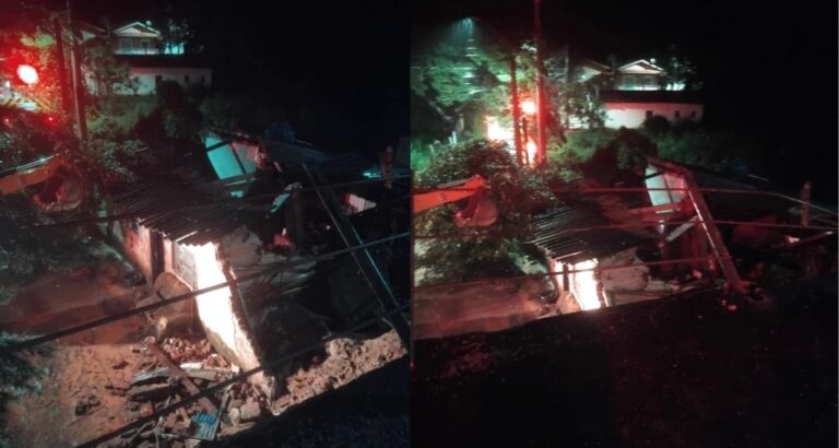 Deslizamento em Serra Negra (SP) deixa dois soterrados e nove desabrigados