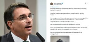 Flávio Bolsonaro defende impeachment ou renúncia de Alexandre de Moraes após divulgação de mensagens