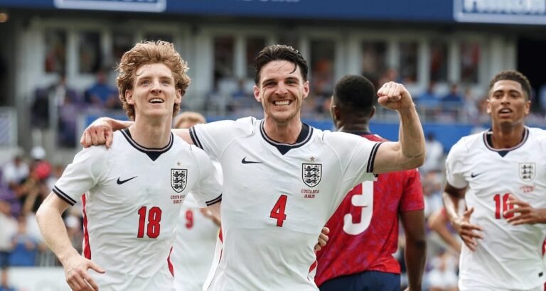 Inglaterra supera Costa Rica por 3 a 0 no último teste antes da Copa